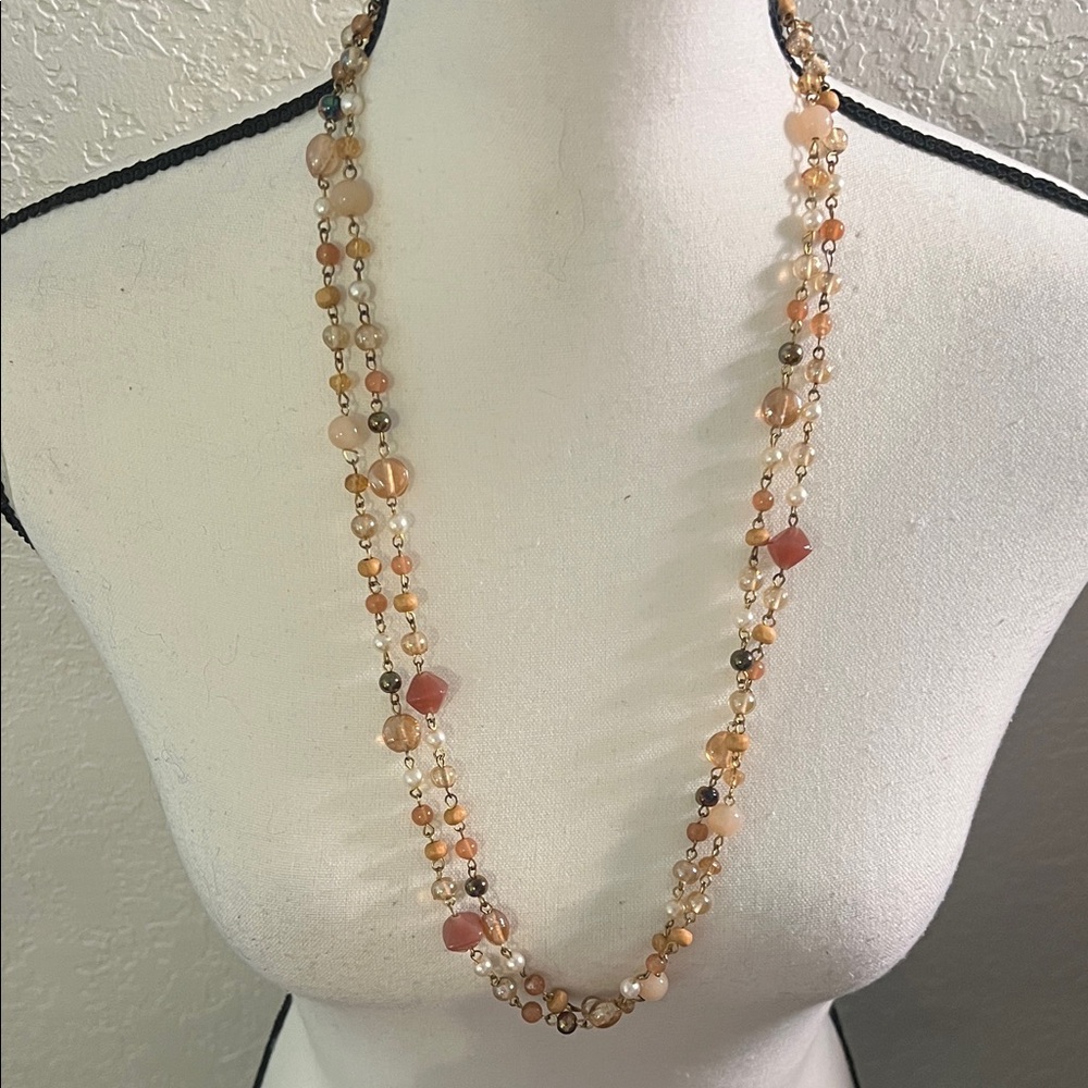 Elegant Multi-Strand glass Beaded Necklace